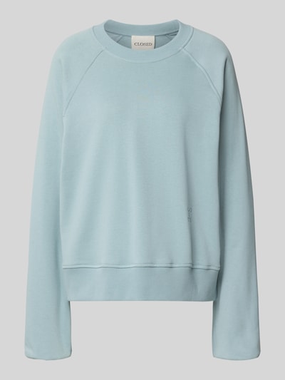 Produktfoto, Oversized Sweatshirt mit Rundhalsausschnitt von Closed, jasnoniebieska bluza z bawełny, krój oversized, bufiaste rękawy