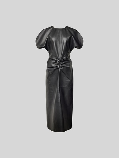 Victoria Beckham Maxikleid aus echtem Leder Black 2