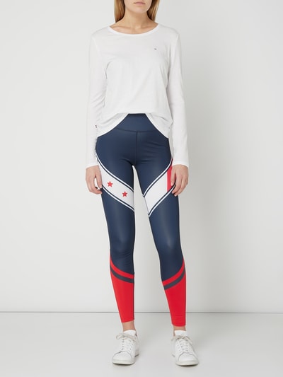 TOMMY SPORT Legginsy z nadrukiem z logo  Ciemnoniebieski 1