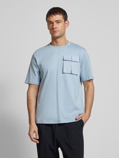 Antony Morato T-Shirt mit geripptem Rundhalsausschnitt Hellblau 4