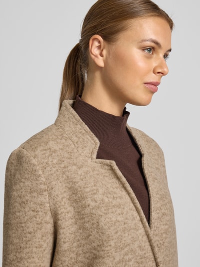 Vero Moda Regular Fit Longblazer in melierter Optik Modell 'BRUSHEDKATRINE' Beige Melange 3