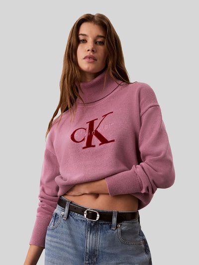Calvin Klein Jeans Regular Fit Pullover aus reiner Baumwolle Bordeaux 6