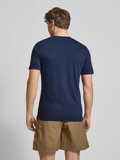 Drykorn T-Shirt mit geripptem Rundhalsausschnitt Modell 'RAPHAEL' Dunkelblau 5