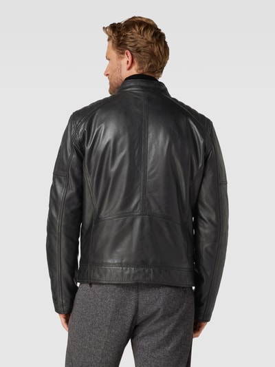 Strellson Lederjacke mit Reißverschlusstaschen Modell 'BEXLEY' Black 5
