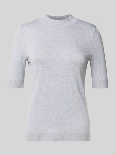 comma Strickpullover aus Viskose-Mix mit 1/2-Arm Hellgrau 2