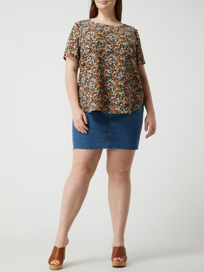 ONLY CARMAKOMA PLUS SIZE T-Shirt mit Allover-Muster Modell 'Vica'
 Marine 1