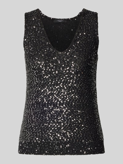 Weekend Max Mara Tanktop mit Paillettenbesatz Modell 'COLOMBA' Black 2