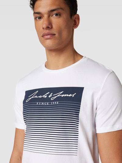 Jack & Jones T-Shirt mit Rundhalsausschnitt Modell 'STOKE' Weiss 3