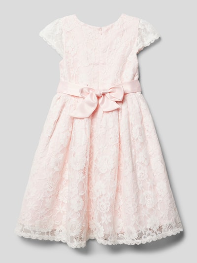 Happy Girls Knielange kanten jurk met tailleband Roze - 3