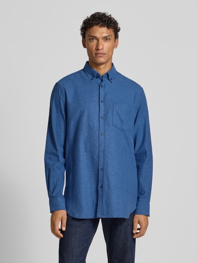 Christian Berg Men Regular Fit Freizeithemd mit Brusttasche Marine 4