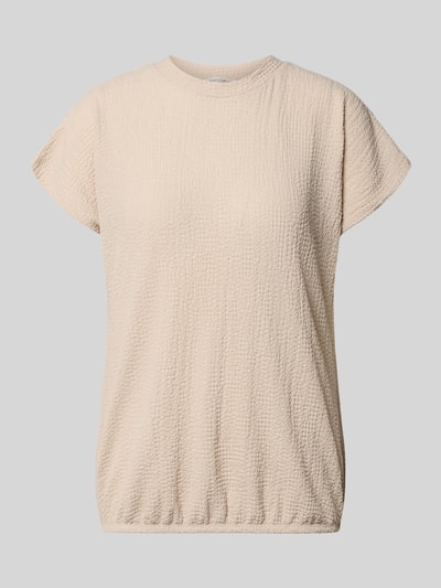 Christian Berg Woman T-Shirt mit Strukturmuster und Rundhalsausschnitt Beige 2
