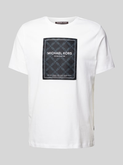 Michael Kors T-Shirt mit Label-Print Modell 'EMPIRE FLAGSHIP' Weiss 2