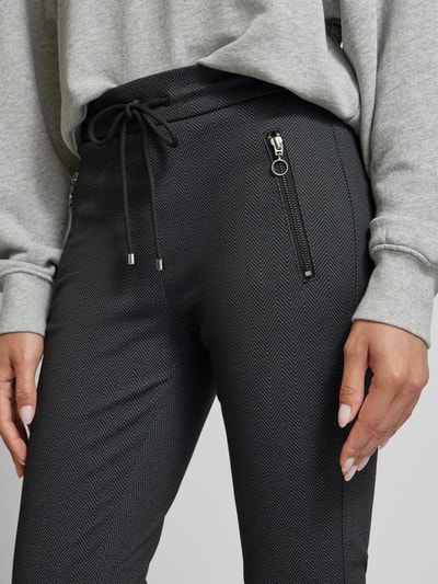 MAC Skinny fit stoffen broek met elastische band, model 'EASY SMART' Antraciet - 3