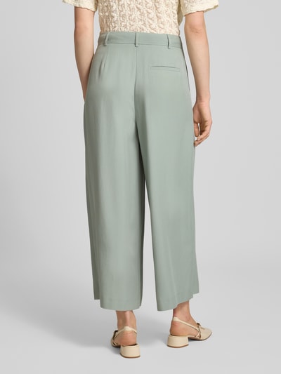 Jake*s Collection Wide leg bandplooibroek met steekzakken Lindegroen - 5