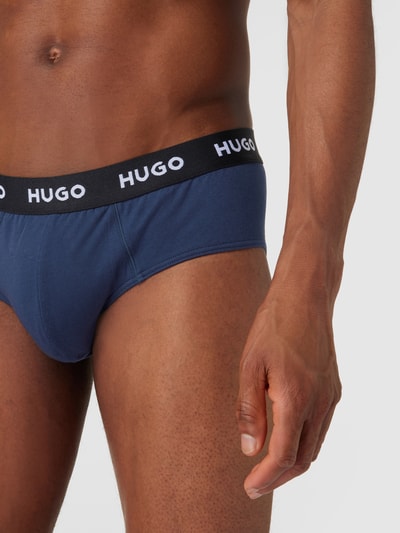 HUGO Slip mit Label-Schriftzug im 3er-Pack Dunkelblau 3