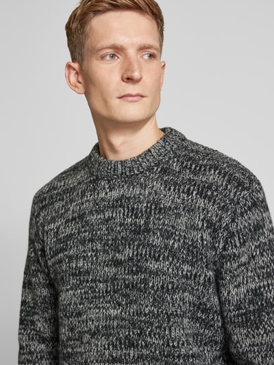 SELECTED HOMME Strickpullover mit Rundhalsausschnitt Modell 'PEPPER' Anthrazit Melange 3