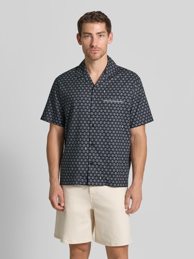 Lacoste Relaxed Fit Freizeithemd aus Baumwoll-Mix Modell 'Tennisco' Marine 4