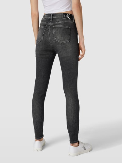 Calvin Klein Jeans Skinny fit jeans met labeldetail Middengrijs - 5