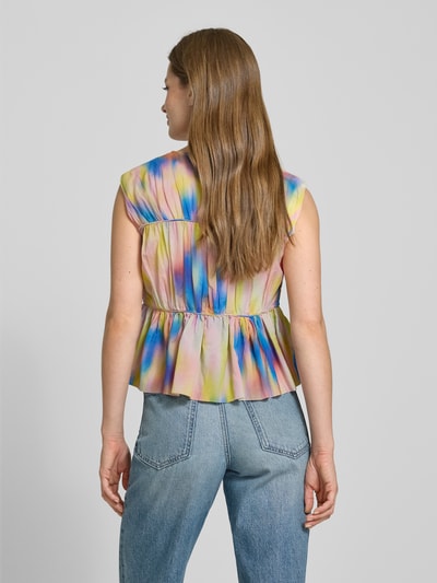 YAS Relaxed fit blousetop met vetersluiting, model 'VIRANO' Felroze - 5