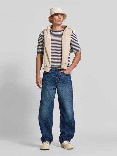 Diesel Jeansy o niskim stanie w kroju baggy z naszywką z logo Jeansowy niebieski 1