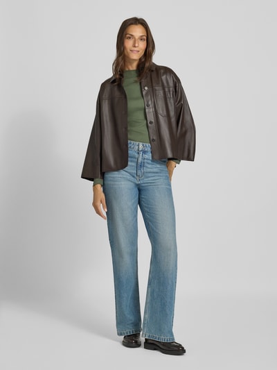 Christian Berg Woman Longsleeve mit Stehkragen Oliv 1