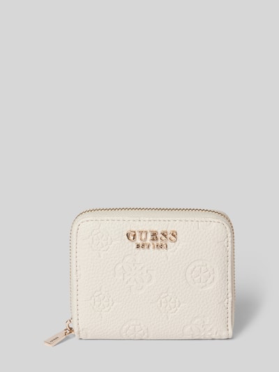 Guess Portemonnee met structuurmotief, model 'CRESIDIA' Offwhite - 1