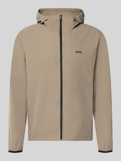 BOSS Green Regular Fit Trainingsjacke mit Label-Print Modell 'OW_Airynix JT HD 2' Beige 1
