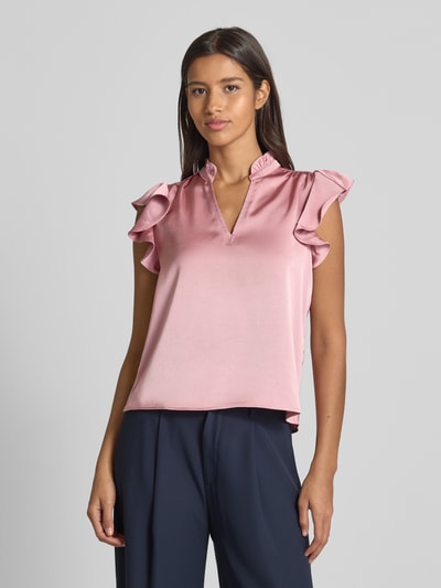 Neo Noir Regular fit blousetop met opstaande kraag, model 'Stella' Rosé - 4