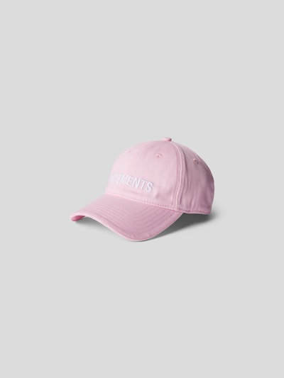 VETEMENTS Cap mit Brand-Schriftzug Hellrosa 2