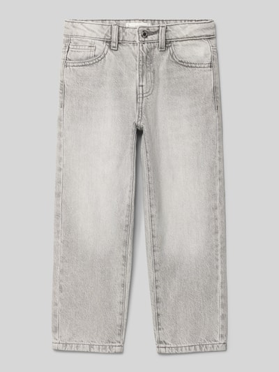 Mango Jeans im Used-Look mit Eingrifftaschen Mittelgrau Melange 1