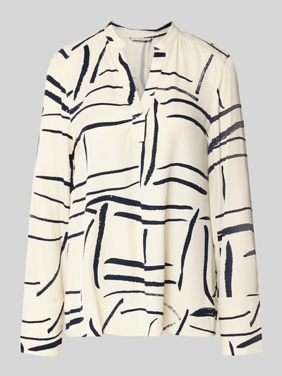 Produktfoto, Regular Fit Hemdbluse aus reiner Viskose von Tommy Hilfiger, Optik: Allover-Muster in Dunkelblau auf cremeweiß, feine Webstruktur