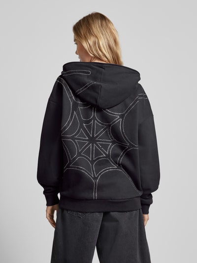 REVIEW Sweatjacke mit Kapuze und Ziersteinbesatz Black 5