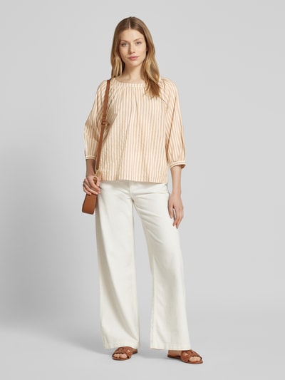 s.Oliver RED LABEL Relaxed fit blouse met korte mouwen van een mix van katoen en viscose  Beige - 1