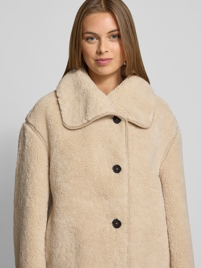 OPUS Kurtka z futerka z listwą guzikową model ‘Hafine’ Beżowy 3