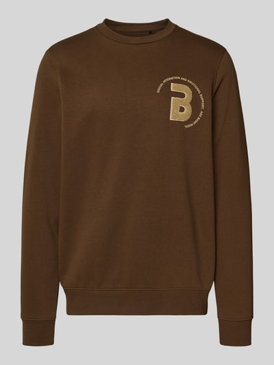 Blend Sweatshirt met labeldetail, model 'FLORIAN' Donkerbruin - 2