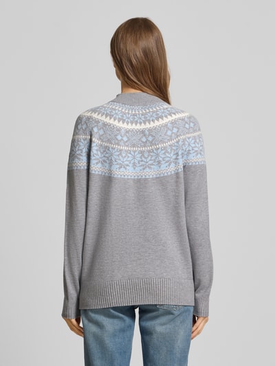 Christian Berg Woman Gebreide pullover met opstaande kraag Middengrijs gemêleerd - 5