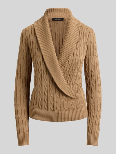 Lauren Ralph Lauren Regular fit pullover van mix van katoen en viscose Camel - 2