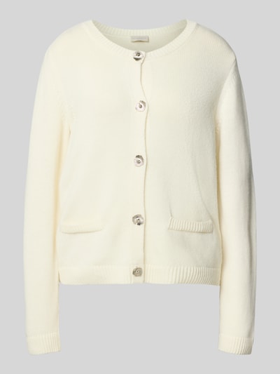 Milano Italy Kurtka z dzianiny o kroju regular fit z dodatkiem wiskozy i kaszmiru Złamany biały 2