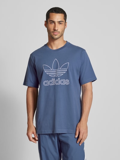 adidas Originals T-Shirt mit Label-Stitching Blau 4