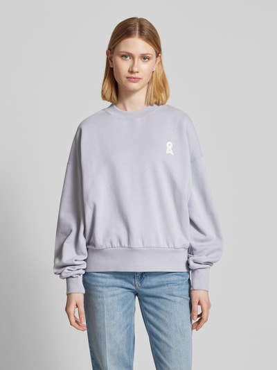 Armedangels Oversized sweatshirt met ribboorden Lavendel - 4