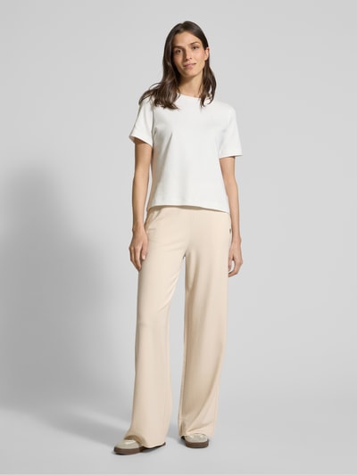 s.Oliver RED LABEL Relaxed Fit Jersey-Hose mit Herz-Stickerei Beige 1