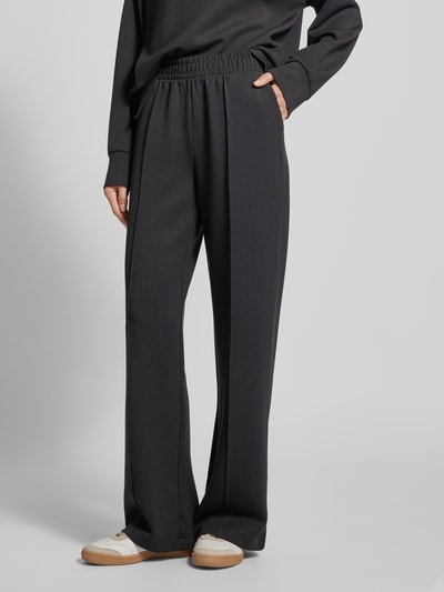 Christian Berg Woman Wide leg sweatpants met vaste persplooien Zwart - 4