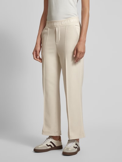 Oui Stoffen broek met labeldetail Offwhite - 4