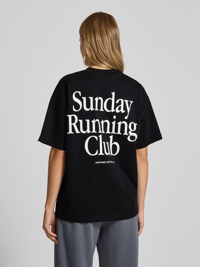 ANOTHER COTTON LAB Oversized T-Shirt mit Statement-Print und Rundhalsausschnitt Black 5