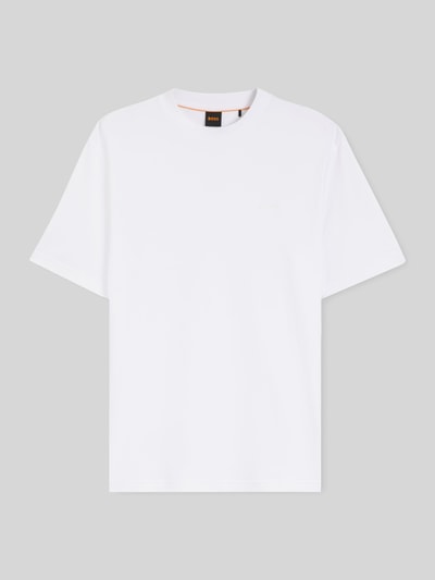 Produktfoto, Regular Fit T-Shirt aus reiner Baumwolle Modell 'TE_INTERLOCK' von BOSS Orange, Optik: Unifarben, Label-Stitching-Applikation, Rundhals, Ärmelform: Kurzarm, Materialverarbeitung: Jersey
