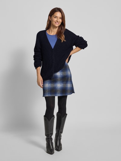 Smith and Soul Oversized gebreid cardigan met V-hals, model 'HAIRY' Marineblauw - 1