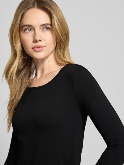 ZABAIONE Shirt met lange mouwen en geribde ronde hals Zwart - 3