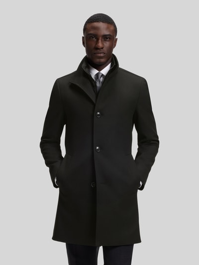 BOSS Slim Fit Mantel mit Viskose-Anteil Modell 'H-Hyde-SU' Black 4