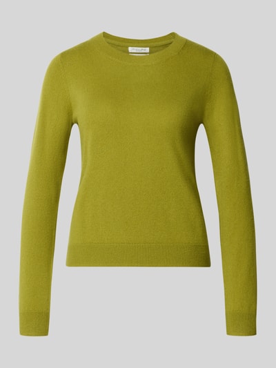 Productfoto, Slim Fit Strickpullover aus reinem Kaschmir van Christian Berg Woman, groen, taille accentuerend, elastische boorden, kasjmier, slanke fit, lengte rug 54 cm, mouwlengte 65 cm.