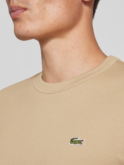 Lacoste T-shirt z naszywką z logo Beżowy 3